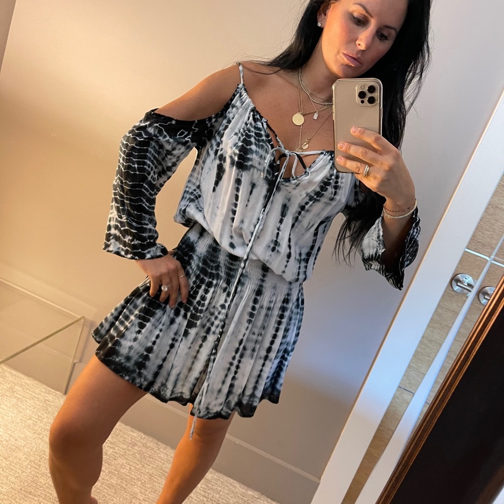 Black and white tie dye dress - raviya